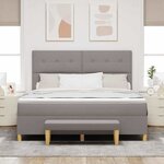 vidaXL Lit à ressorts avec tête de lit Taupe 200 x 180 cm tissu