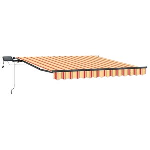 vidaXL Auvent Rétractable jaune et orange 350 x 250 cm tissu