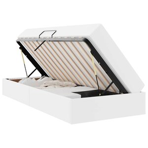 vidaXL Lit avec rangement et matelas avec matelas 2 Pièces Blanc Cuir