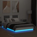 vidaXL Cadre de lit avec LED sans matelas blanc 140x190 cm