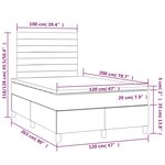 vidaXL Sommier à lattes de lit avec matelas Noir 120x200 cm Tissu