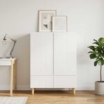 vidaXL Buffet Blanc brillant 66 x 34 5 x 95 cm Bois d'ingénierie