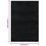 vidaXL Tapis lavable à poils courts doux et moelleux antidérapant noir
