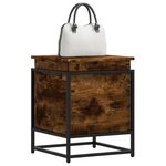 vidaXL Boîte de rangement avec couvercle chêne fumé bois d'ingénierie