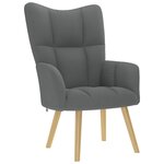 vidaXL Chaise de relaxation Gris foncé Tissu