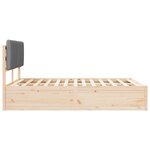 vidaXL Cadre de lit avec tête de lit rembourrée Gris clair