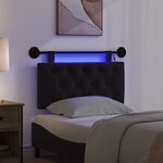 vidaXL Tête de lit suspendue Avec lumière LED Noir Tissu