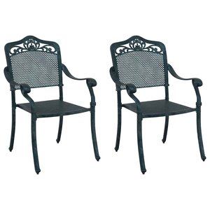 vidaXL Chaise de jardin 2 Pièces Vert 55 x 56 5 x 91cm Aluminium