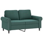 vidaXL Ensemble de canapés 4 Pièces avec coussins vert foncé velours