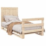 vidaXL Cadre de lit avec tête de lit 90x200 cm bois de pin massif