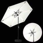 vidaXL Parasol de jardin avec lampes LED 270 x 270 cm Polyester Crème