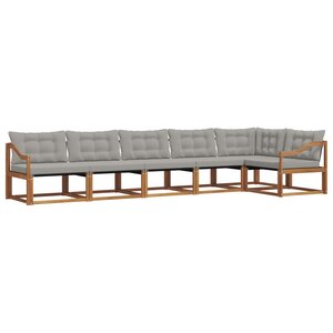 vidaXL Ensemble de canapés d'extérieur 6 Pièces Gris Naturel et Clair