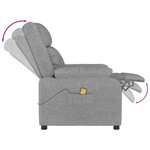 vidaXL Fauteuil de massage Gris clair Tissu