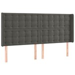 vidaXL Tête de lit avec oreilles Gris foncé 183x16x118/128 cm Velours