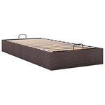 vidaXL Cadre de lit ottoman sans matelas marron foncé 100x200 cm tissu