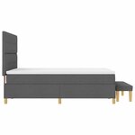 vidaXL Lit à ressorts avec tête de lit Gris foncé 190 x 140 cm tissu