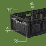 Pack and Move - Bac Rangement Pliable - Charge 20 kg - 40 x 60 x 22 cm - Stockage Outillage Bricolage - Rangement Facile - Robuste - 46L