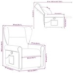 vidaXL Fauteuil inclinable de massage Marron foncé Tissu