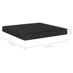 vidaXL Coussin de plancher de palette 60x61 5x6 cm Noir Tissu