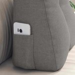 vidaXL Coussin de Dos Taupe 45 x 24 x 50 cm tissu