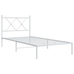 vidaXL Cadre de lit métal avec tête de lit blanc 90x200 cm