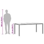 vidaXL Table de jardin dessus en verre Noir 190x90x75cm Résine tressée