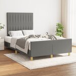 vidaXL Cadre de lit avec tête de lit Gris foncé 120x200 cm Tissu