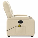 vidaXL Fauteuil inclinable de massage électrique Crème Tissu