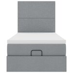 vidaXL Lit ottoman avec matelas et LED Gris clair 80x200cm tissu