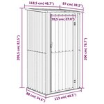 vidaXL Abri de jardin Gris 118 5x97x209 5 cm Acier galvanisé