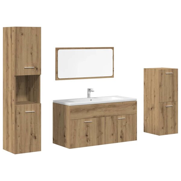 vidaXL Ensemble de meubles salle de bain 4 Pièces bois d'ingénierie
