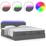 VidaXL Cadre de lit ottoman avec matelas gris foncé 200x200cm tissu