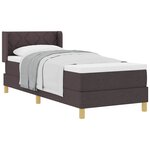 vidaXL Lit à ressorts avec matelas Marron foncé 200 x 80 cm Polyester