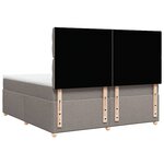 vidaXL Sommier à lattes de lit avec matelas Taupe 200x200 cm Tissu