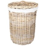 vidaXL Panier à linge avec couvercle GENDT 2 pc Gris naturel