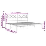 vidaXL Cadre de lit métal sans matelas et tête de lit blanc 183x213 cm