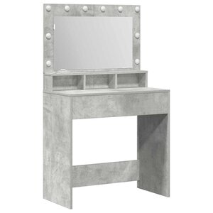 vidaXL Table de Toilette avec étagère Gris béton 75 5 x 41 x 135 cm