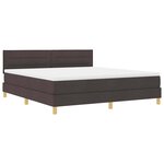 vidaXL Lit à ressort LED avec matelas Marron foncé 180 x 200 cm tissu