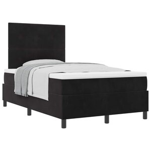 vidaXL Lit à ressorts avec matelas Noir 120 x 190 cm Velours