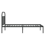 vidaXL Cadre de lit métal avec tête de lit noir 100x190 cm