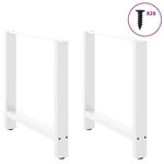 vidaXL Pieds de table à manger Blanc 2 pièces 70 x (72-73) cm Acier