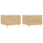 vidaXL Tables basses 2 Pièces chêne sonoma 50x50x40 cm bois d'ingénierie