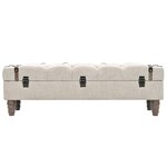vidaXL Banc de rangement Bois massif et acier 111x34x37 cm