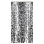 vidaXL Rideau anti-mouches gris et noir et blanc 100x230 cm chenille
