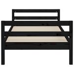vidaXL Cadre de lit Noir 75x190 cm Bois de pin massif