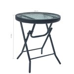 vidaXL Table de bistro Noir 40x46 cm Acier et verre