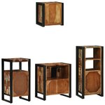 vidaXL Ensemble de mobilier de salle de bain avec étagère avec stockage avec porte 4 Pièces