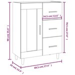 vidaXL Buffet gris béton 69 5x34x90 cm bois d'ingénierie