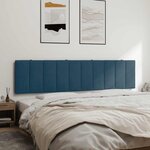 vidaXL Coussin de tête de lit Hanko bleu 200 cm velours