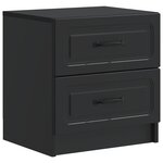vidaXL Cabinet de chevet avec tiroir 2 Pièces Noir 43 x 34 5 x 44 5 cm